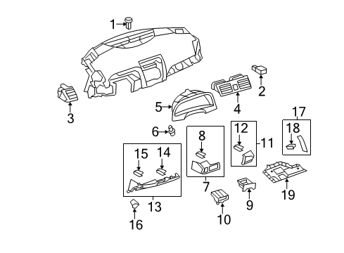 2010 Toyota Camry Cluster & Switches, Instrument Panel Diagram 5 - Thumbnail