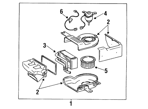 1991 Toyota Land Cruiser Heater Core & Control Valve Diagram 2 - Thumbnail