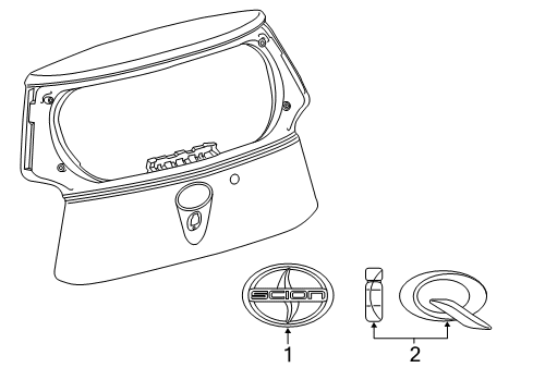 2013 Scion iQ Back Door Name Plate, No.2 Diagram for 75442-74010