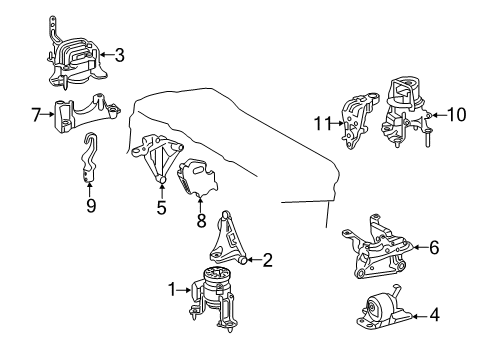 2020 Toyota RAV4 Engine & Trans Mounting Diagram 2 - Thumbnail