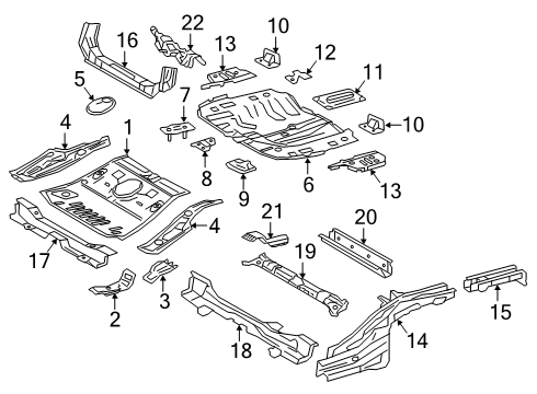 2019 Toyota Prius Member Sub-Assembly, Rear Diagram for 57601-12B70