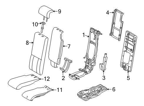 2012 Toyota Highlander Headrest, Sand, Center Diagram for 71960-48400-E0