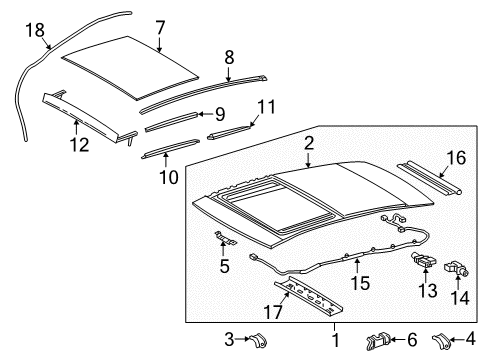 2022 Toyota Camry Sunroof, Body Diagram 3 - Thumbnail