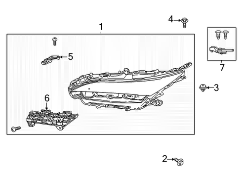 2021 Toyota Venza Headlamp Components Diagram 2 - Thumbnail