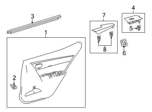 2017 Toyota Corolla Interior Trim - Rear Door Diagram