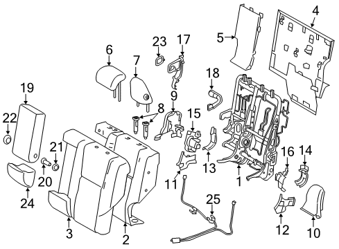 2017 Toyota RAV4 Pad, Rear Seat Back, LH Diagram for 71652-42140