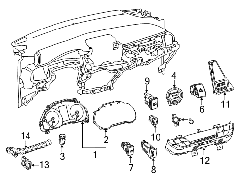 2018 Toyota C-HR Control Assembly, Air Co Diagram for 55900-F4201