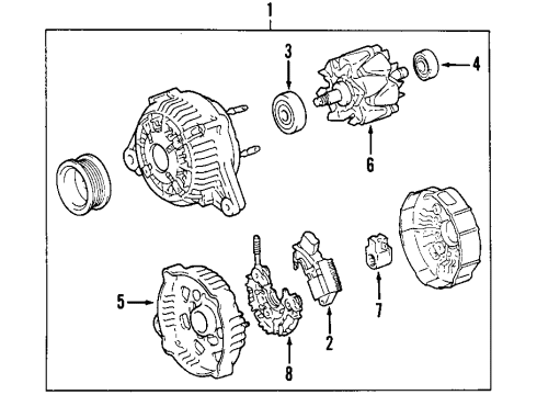 1999 Toyota Sienna Reman Alternator Assembly Diagram for 27060-20090-84