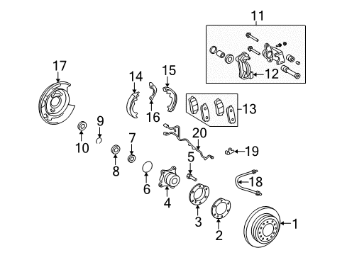 2011 Toyota FJ Cruiser Cylinder Kit, Disc Brake, Rear Diagram for 04479-35060