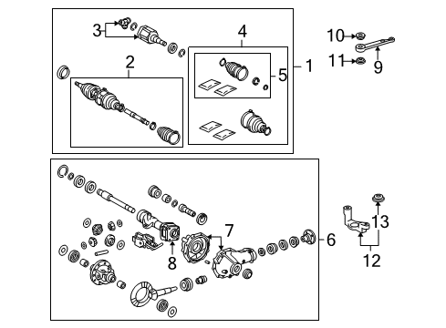 2009 Toyota Tacoma Support, Front Differential Diagram for 52391-60030