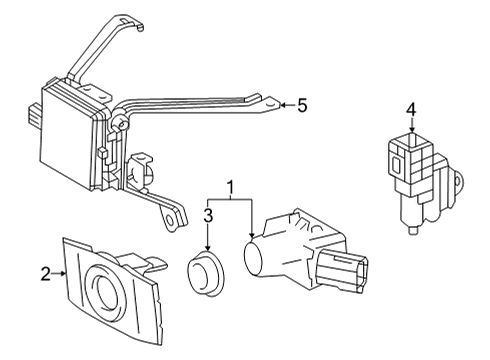 2019 Toyota Mirai Electrical Components - Front Bumper Diagram