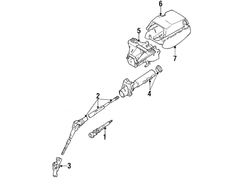 1987 Toyota Cressida Steering Column & Wheel, Steering Gear & Linkage Diagram 1 - Thumbnail