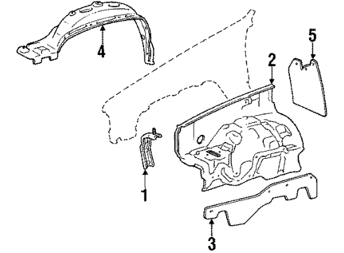 1987 Toyota 4Runner MUDGUARD, Front, RH Diagram for 76621-39055