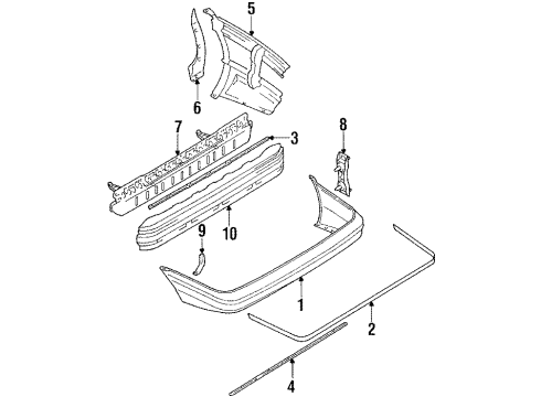 1992 Toyota Corolla Rear Bumper Diagram 3 - Thumbnail