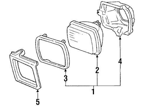 1986 Toyota 4Runner Electrical & Control Parts - Headlights & Lighting Diagram 2 - Thumbnail