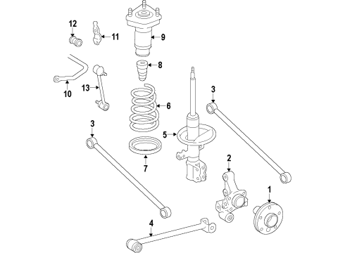 2011 Toyota Avalon Rear Suspension Components, Stabilizer Bar Diagram 2 - Thumbnail