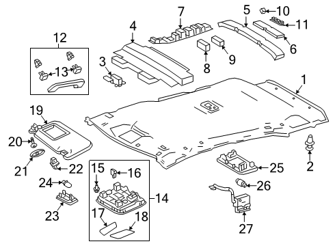 2019 Toyota Corolla Interior Trim - Roof Diagram 1 - Thumbnail