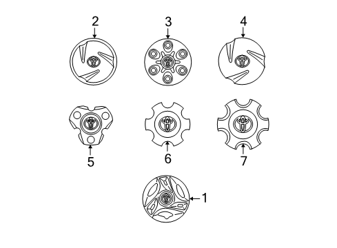 2004 Toyota Tundra Wheel Covers & Trim Diagram