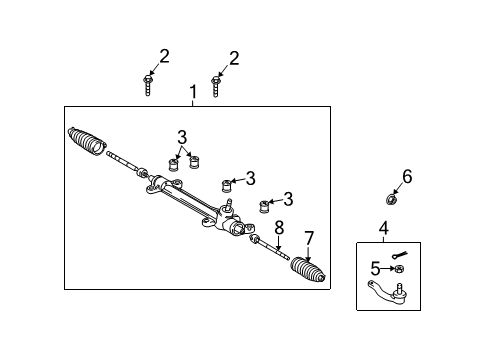 2013 Toyota Matrix Steering Column & Wheel, Steering Gear & Linkage Diagram 3 - Thumbnail