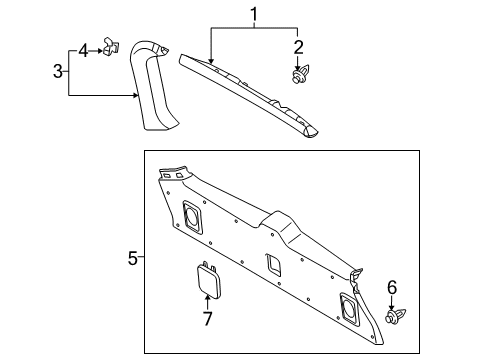 2018 Toyota Land Cruiser Interior Trim - Lift Gate Diagram