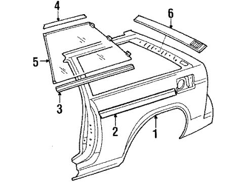 1989 Toyota Tercel Lid Assy, Fuel Filler Opening Diagram for 77350-16120