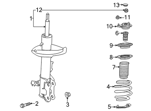 2021 Toyota Venza Struts & Components - Front Diagram