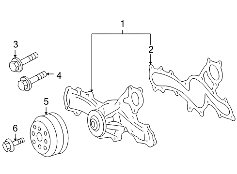 2015 Toyota Venza Water Pump, Belts & Pulleys Diagram 1 - Thumbnail