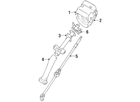 1988 Toyota Van Steering Column, Steering Wheel & Trim Diagram 1 - Thumbnail