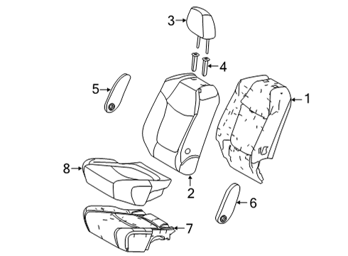 2022 Toyota Sienna Second Row Seats, Body Diagram 5 - Thumbnail