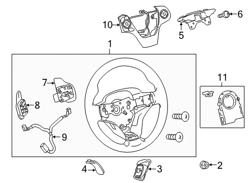 2014 Toyota Camry Cover, Steering Wheel Diagram for 45186-06250-C0