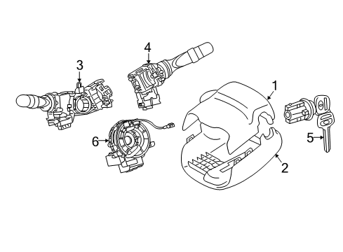 2016 Toyota Sienna Shroud, Switches & Levers Diagram