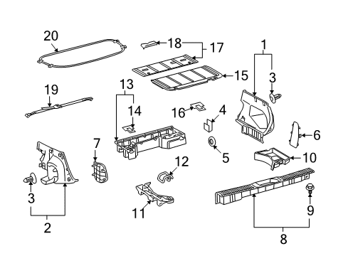 2011 Toyota Matrix Interior Trim - Rear Body Diagram