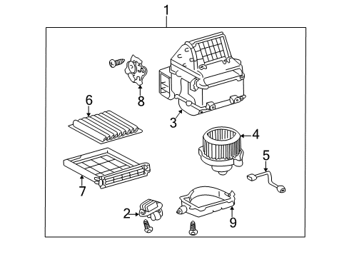 2001 Toyota Prius Blower Motor & Fan Diagram