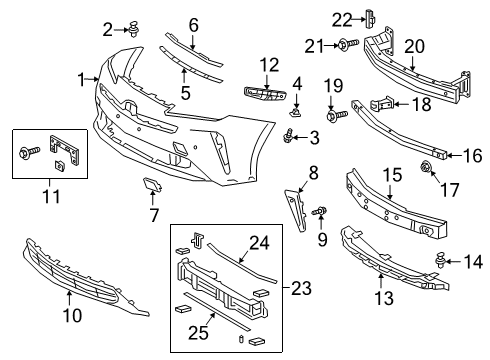 2021 Toyota Prius Cover Fr Bumper HOL Diagram for 52127-47911