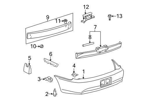 2006 Toyota Solara Rear Bumper Diagram