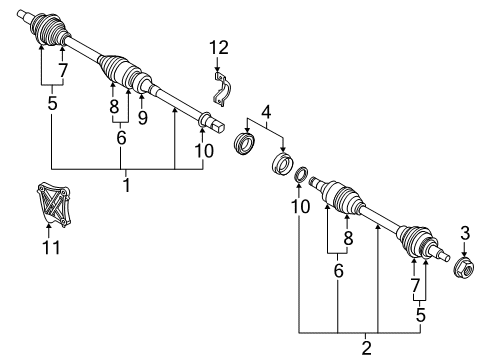 2019 Toyota Yaris Shaft Assembly, Front Drive Diagram for 43410-WB006