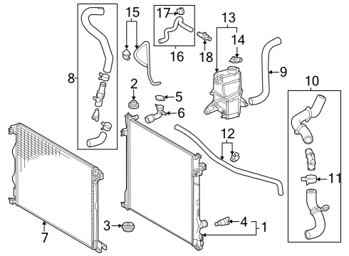 2023 Toyota Highlander HOSE, WATER BY-PASS Diagram for 16282-F0370