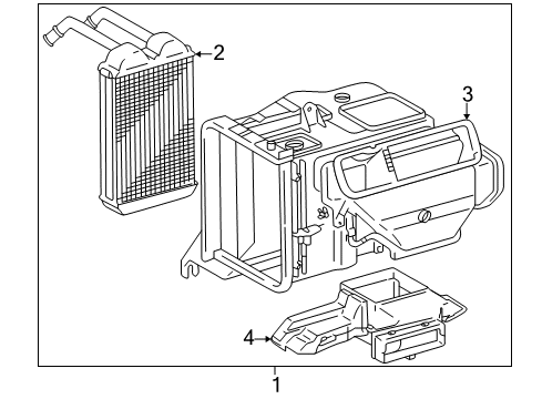 1996 Toyota RAV4 Heater Core & Control Valve Diagram