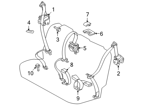 2010 Scion xB Seat Belt Diagram 2 - Thumbnail