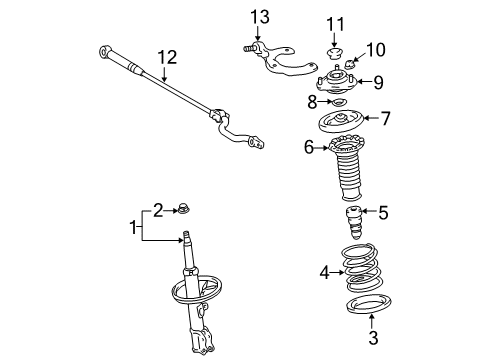 2011 Toyota Corolla Strut, Passenger Side Diagram for 48510-8Z012