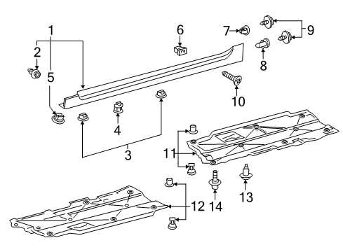 2022 Toyota Prius AWD-e Exterior Trim - Pillars Diagram