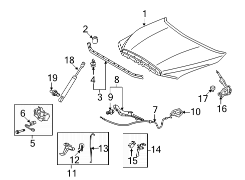 2009 Toyota Tundra Lift Cylinder, Passenger Side Diagram for 53440-0C021