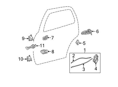 2006 Toyota Tundra Rear Door Lock Assembly, Left Diagram for 69306-0C020