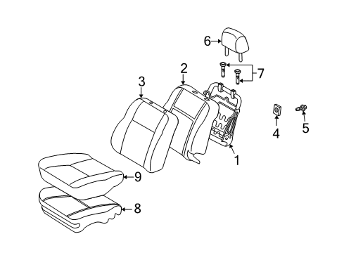 2004 Scion xB Front Seat Components Diagram