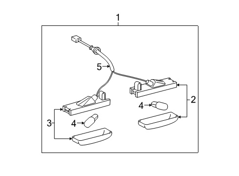 2007 Toyota Avalon License Lamp, Passenger Side Diagram for 81271-02051