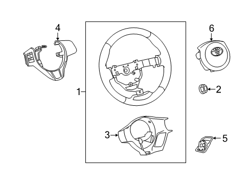 2014 Toyota Yaris Cover, Steering Wheel Diagram for 45186-52030-C0