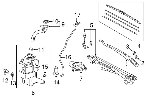 2019 Toyota Avalon Wiper & Washer Components Diagram