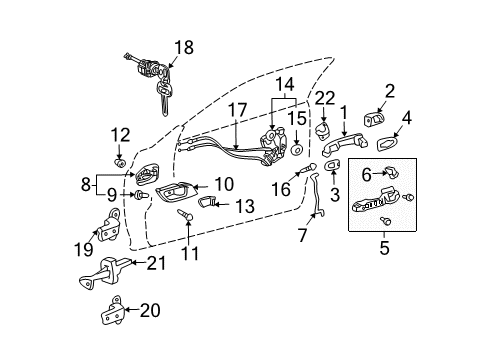 2007 Toyota Solara Handle Sub-Assy, Front Door Inside, LH Diagram for 69206-AA040-B0