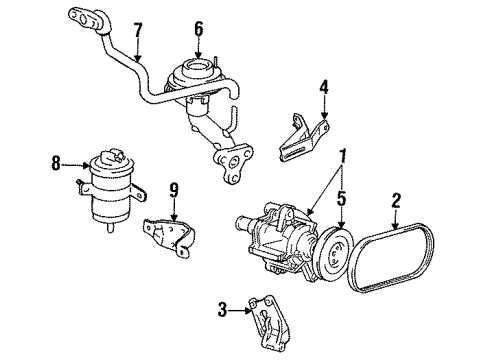 1989 Toyota Pickup Belt,V,Power Steering VANE Pump Diagram for 99364-20860-83