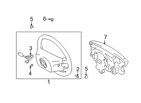 2004 Toyota Tundra Steering Column, Steering Wheel & Trim Diagram 4 - Thumbnail